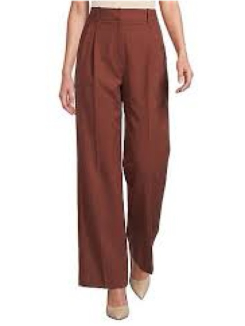 Skies Are Blue Wide-Leg High-Rise Pants in Deep Burgundy